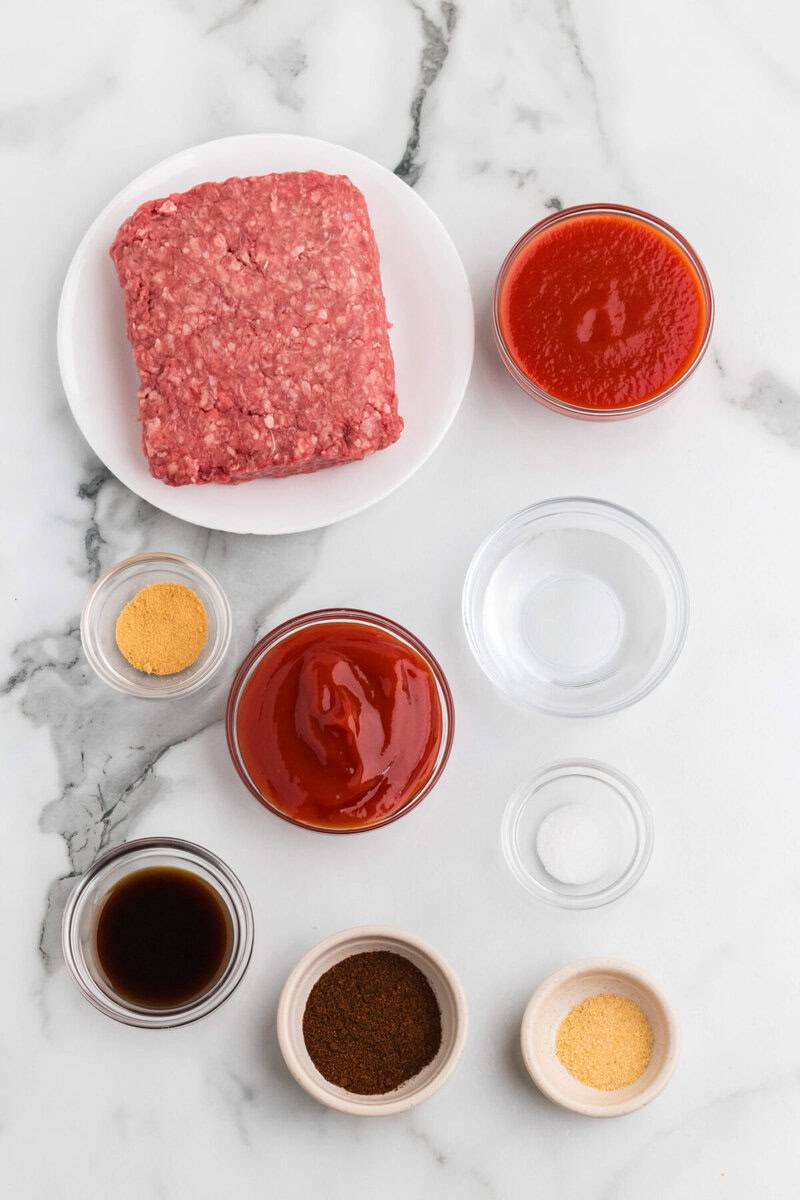 ingredients for the Homemade Hot Dog Chili.