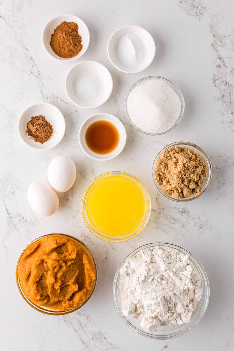 ingredients for the Pumpkin Bread.