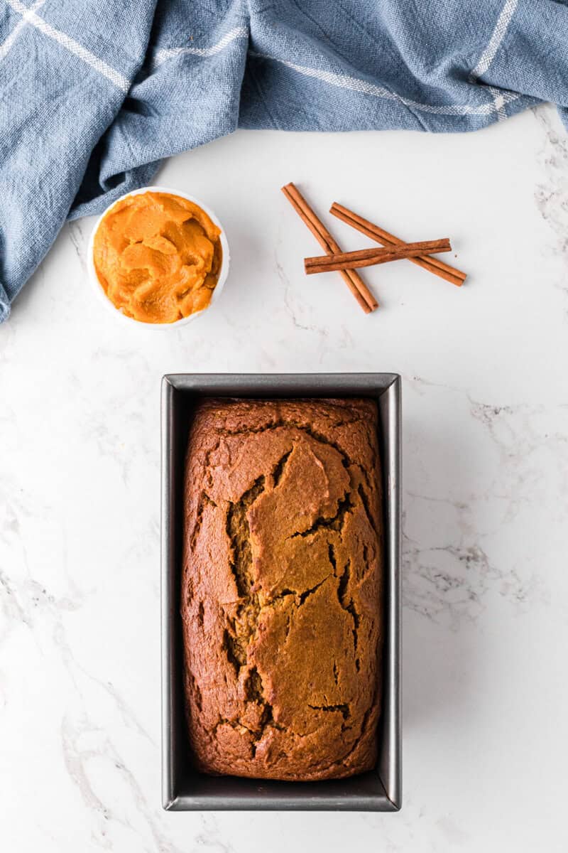 baked loaf of Pumpkin Bread.