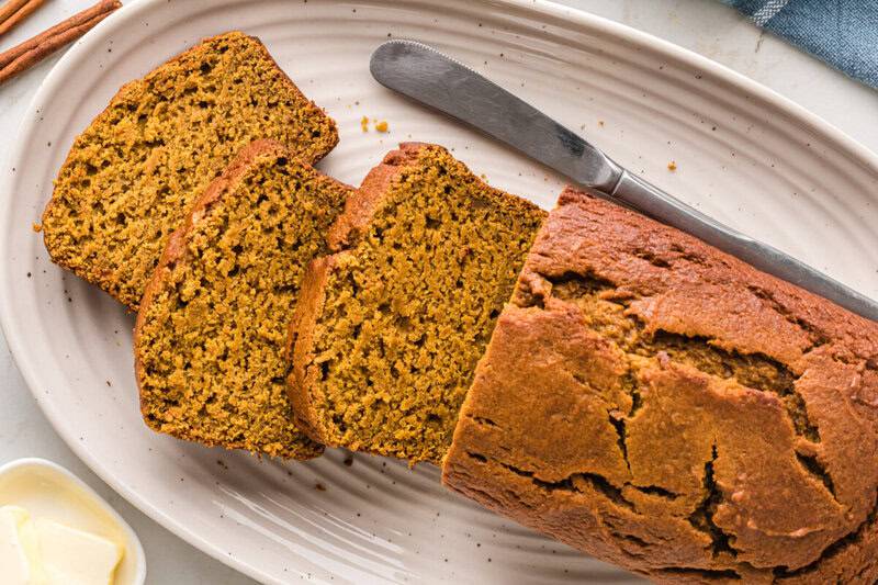 top-down view of the Pumpkin Bread.
