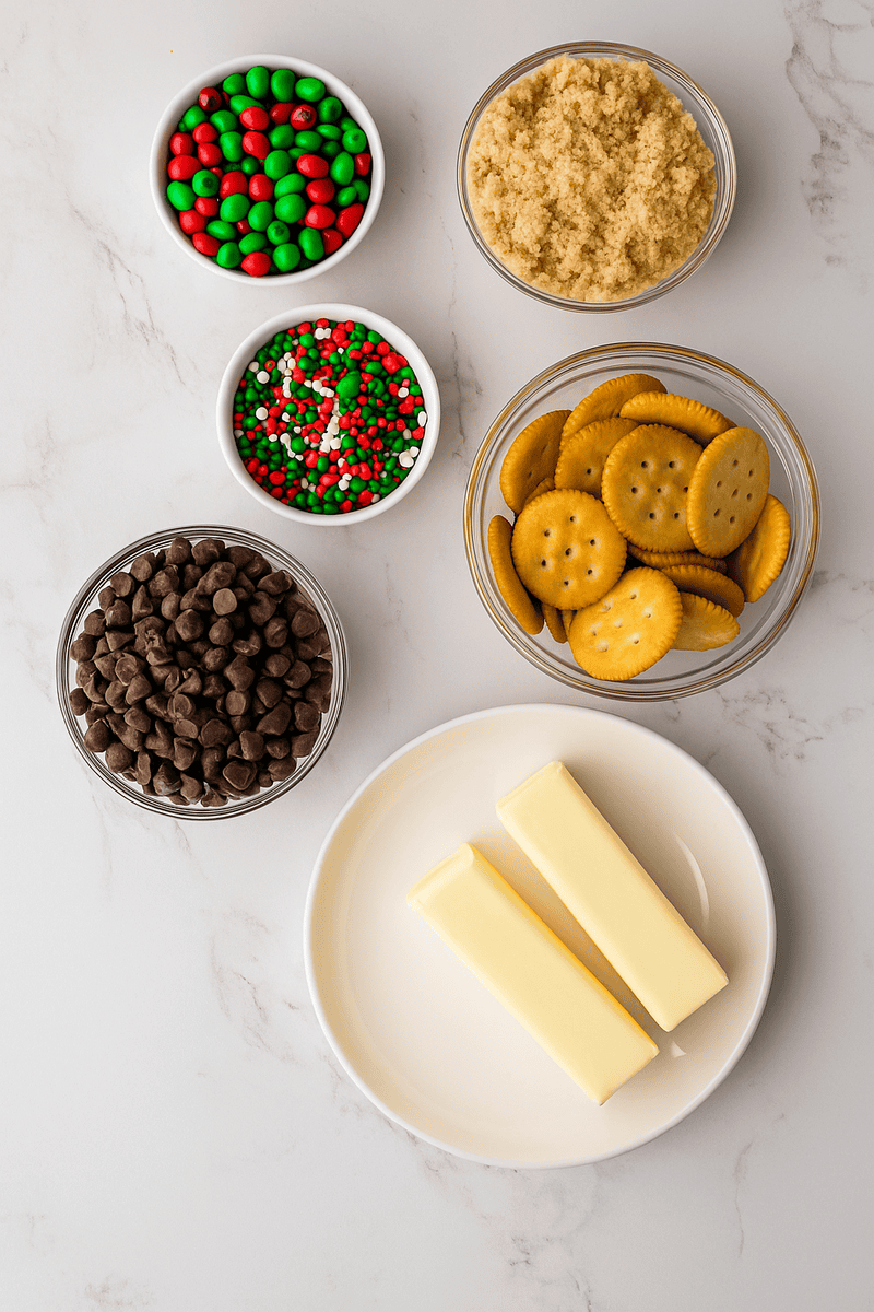 ingredients for the Christmas Crack.