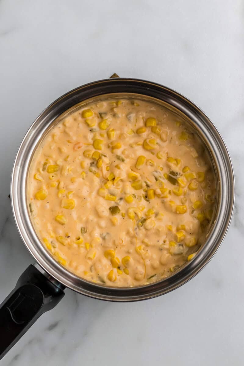 cheese melted in with the corn mixture.