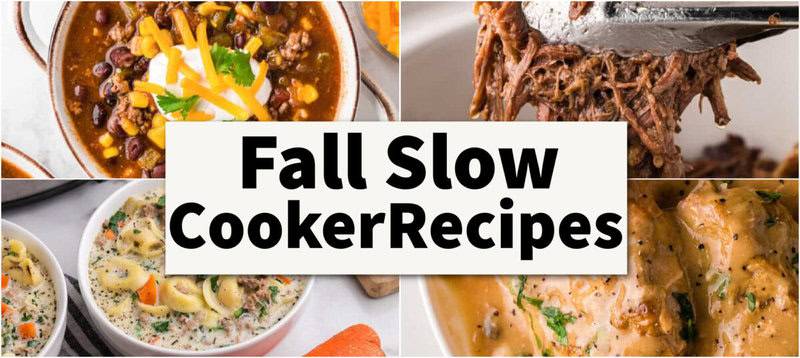 Fall Slow Cooker Recipes collage.