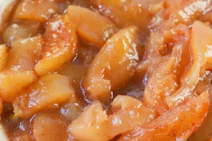 Closeup of the Slow Cooker Fried Apples.