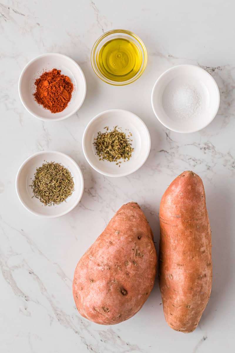 ingredients for the roasted sweet potatoes.