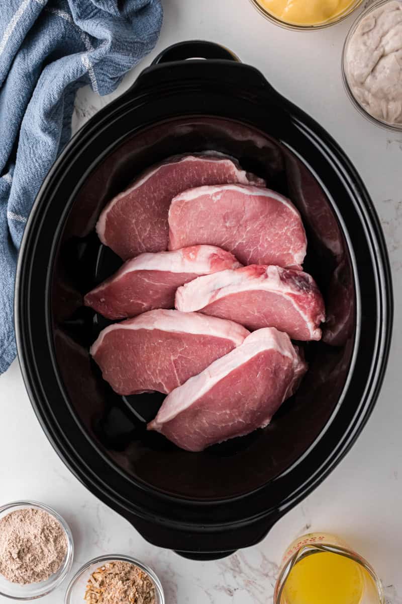 pork chops in the slow cooker.