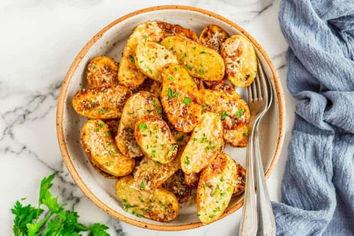 Air Fryer Roasted Potatoes served in bowl.