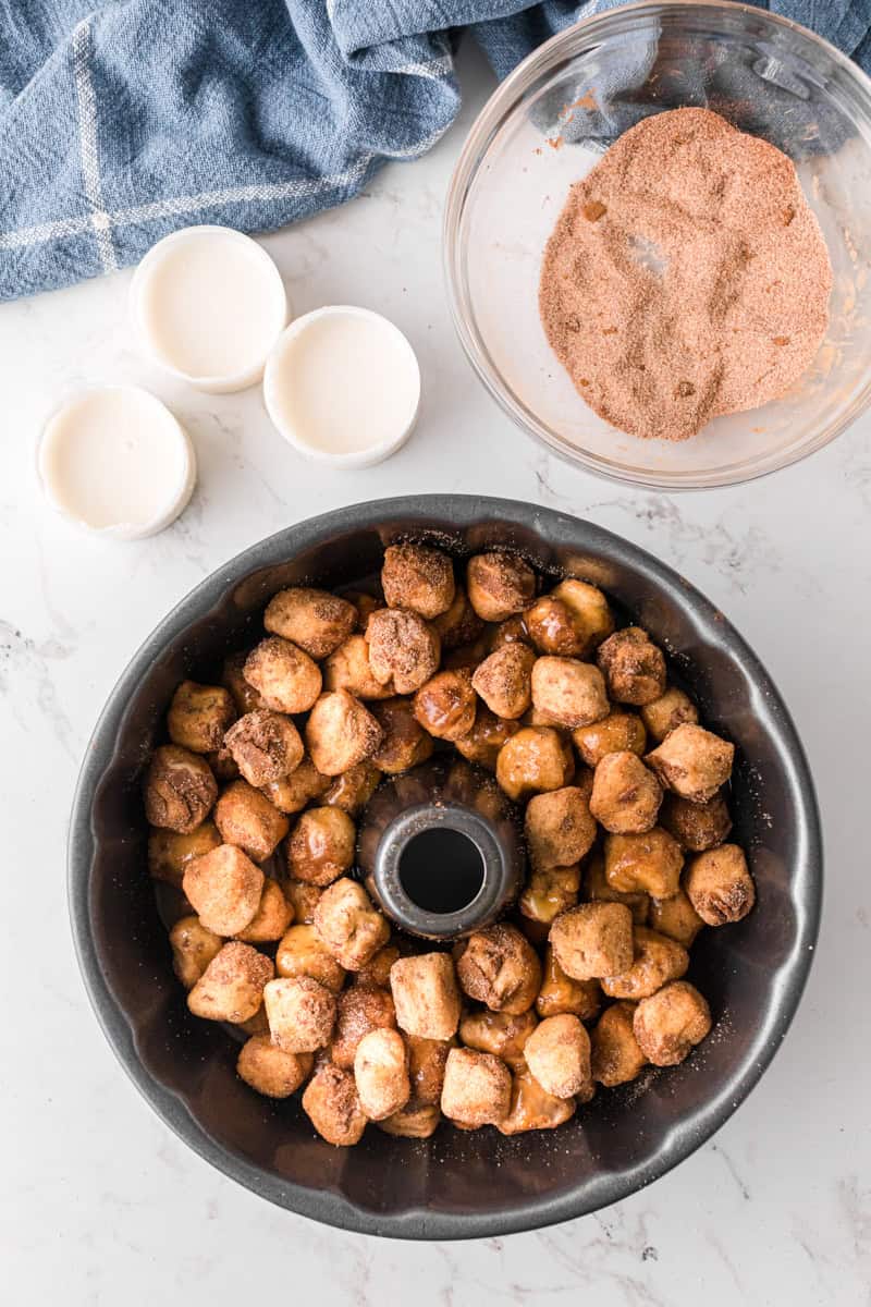putting the balls in your pan.