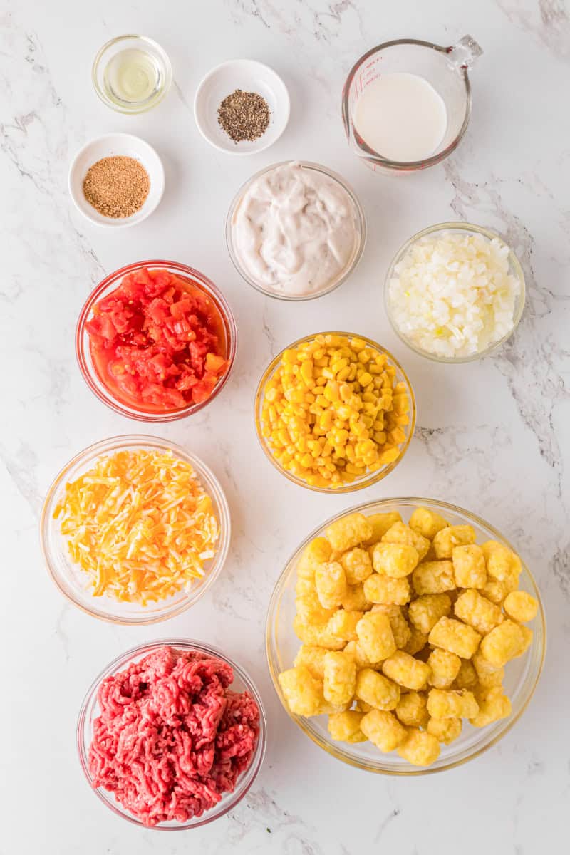 ingredients for the Cowboy Casserole.