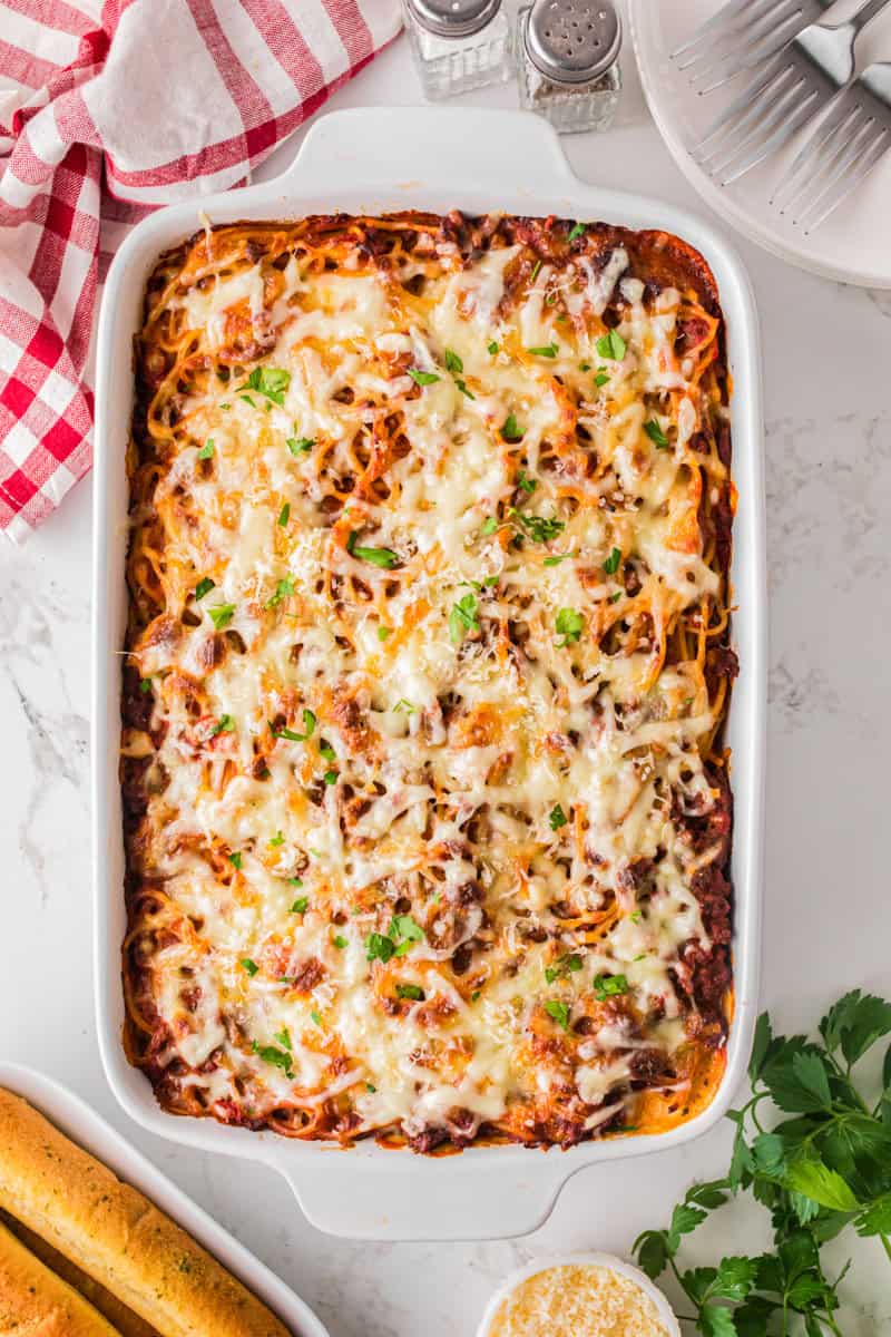 top-down view of the baked Million Dollar Pizza.