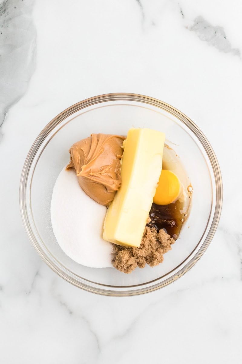 wet ingredients before mixing in a glass bowl.