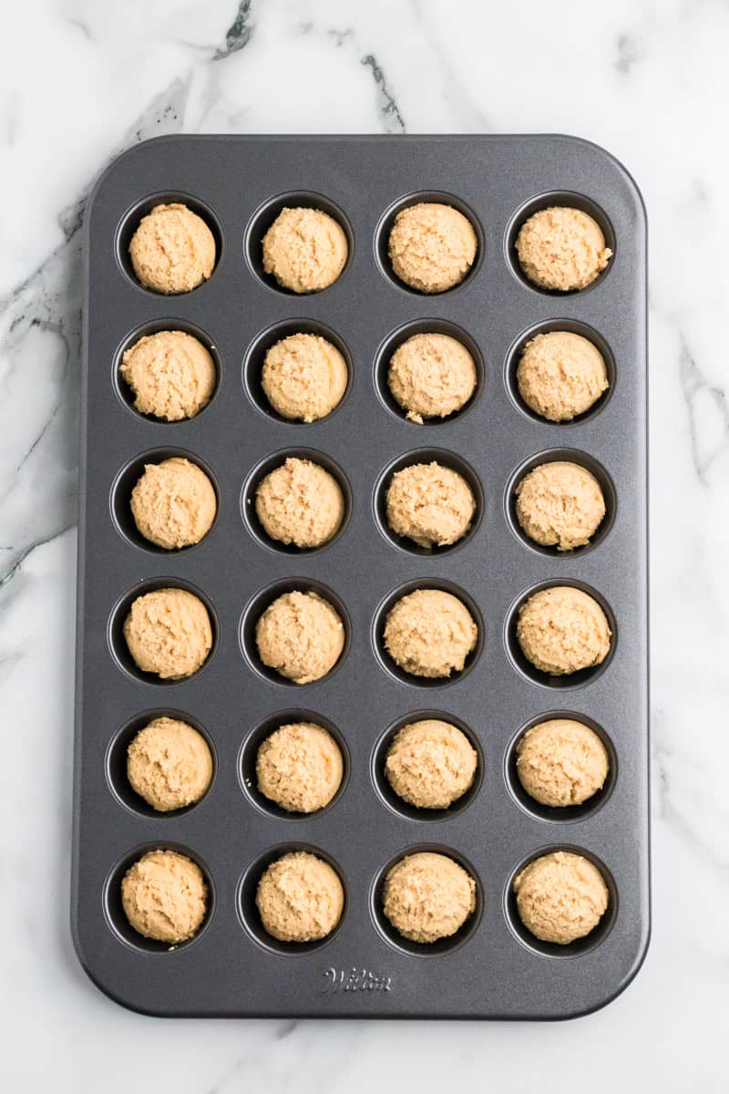 peanut butter cookie dough the mini muffin tin.