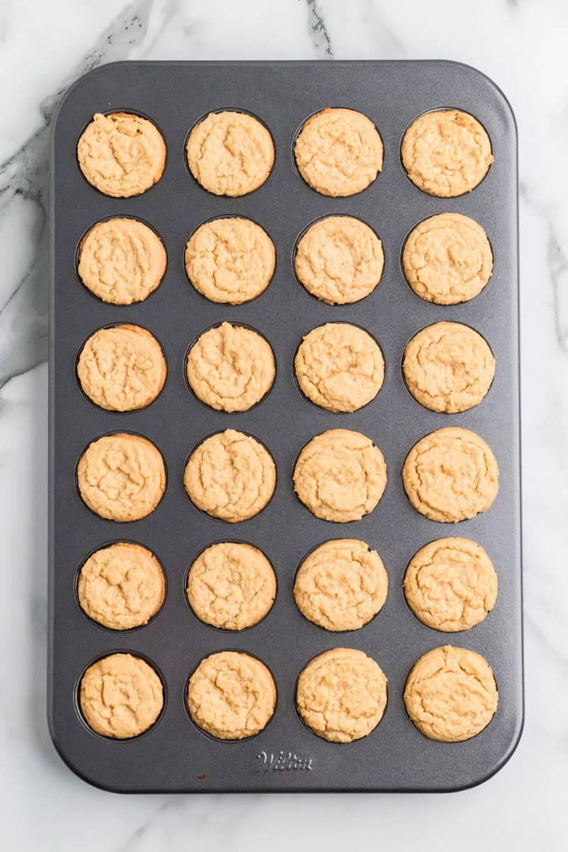 the peanut butter cookies baked in the mini muffin tin.