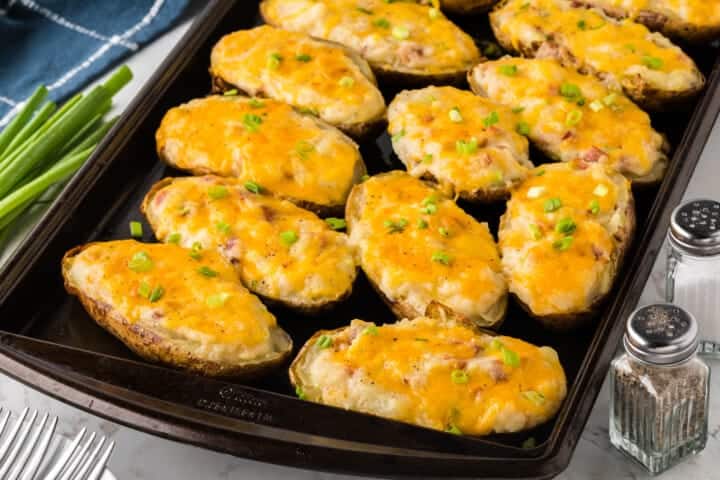 Twice Baked Mashed Potatoes on the baking sheet.