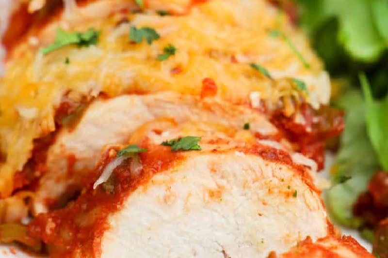 Closeup of the Salsa Chicken.