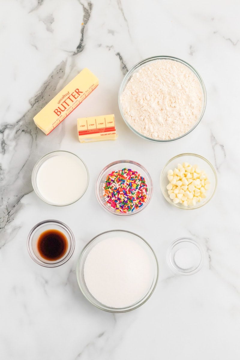 ingredients for the Edible Cake Batter.