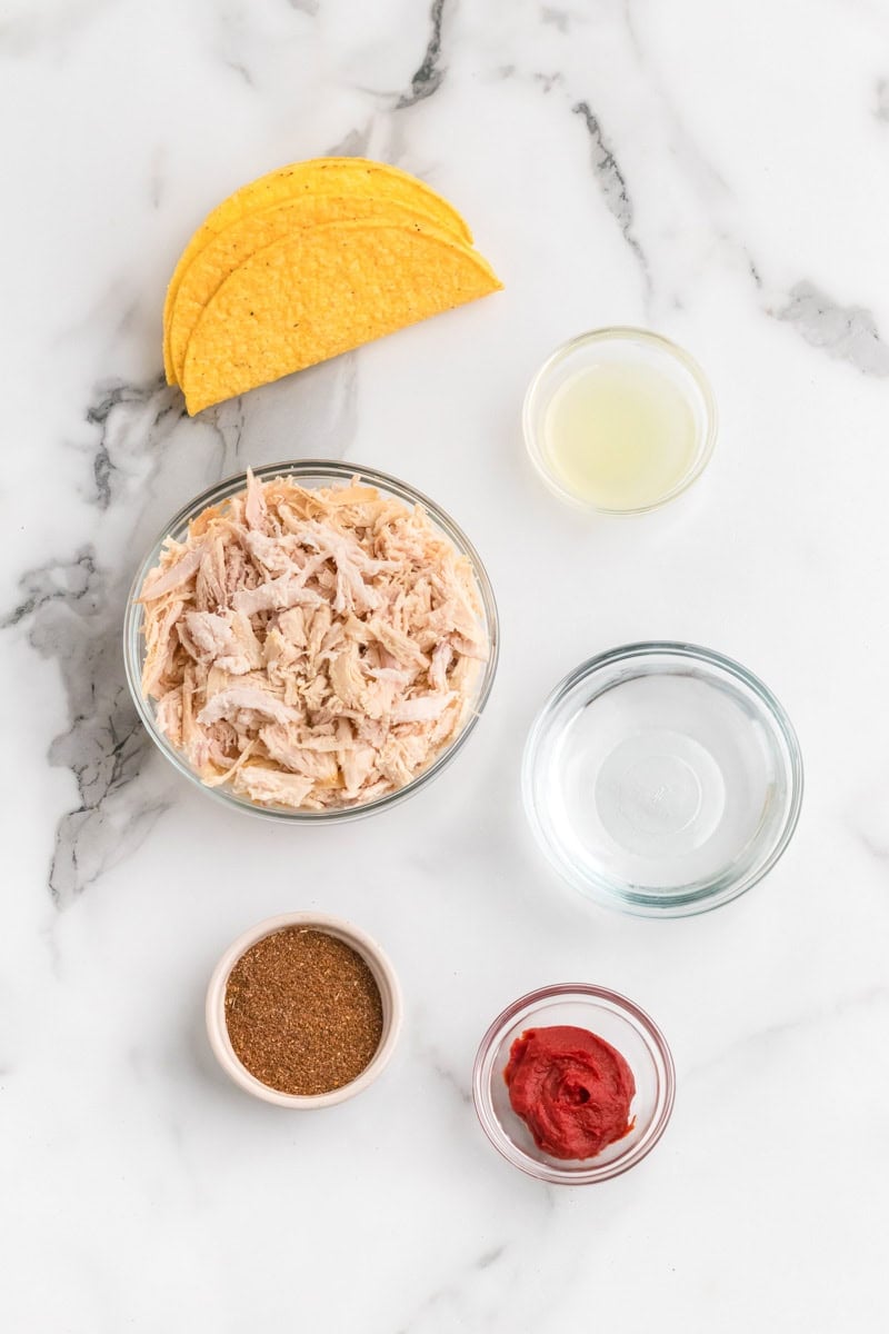 ingredients for the Rotisserie Chicken tacos.