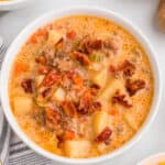 Slow Cooker Cheeseburger Soup