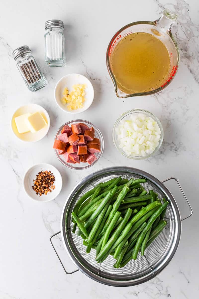 ingredients for the Southern Green Beans.
