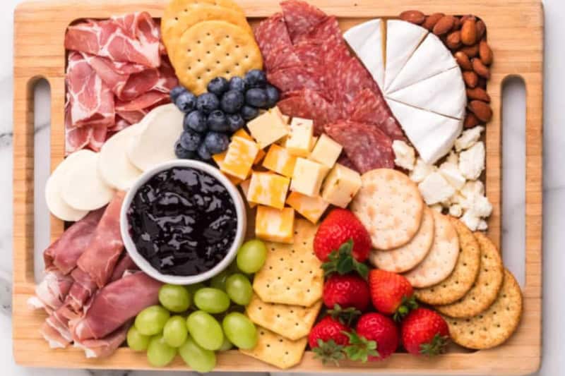 top-down view of the Easy Charcuterie Board.