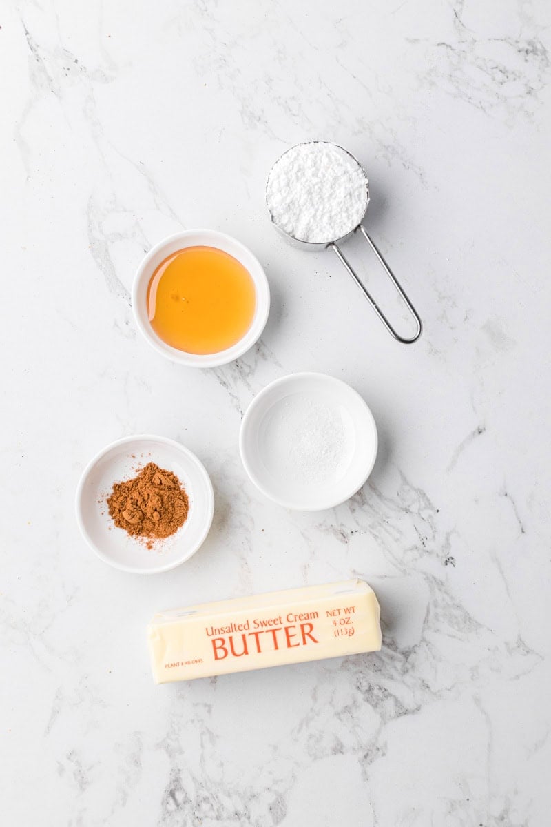 ingredients for the cinnamon honey butter.