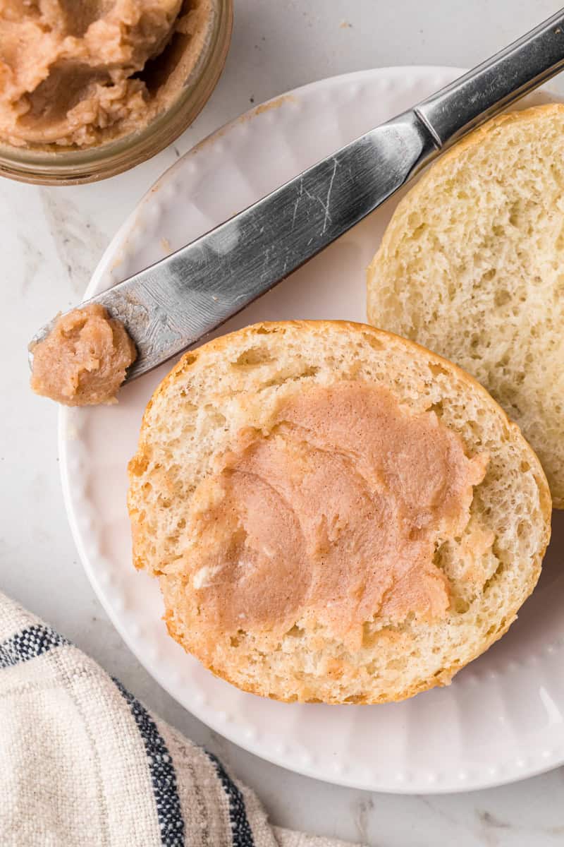 Cinnamon Honey Butter spread on a roll.