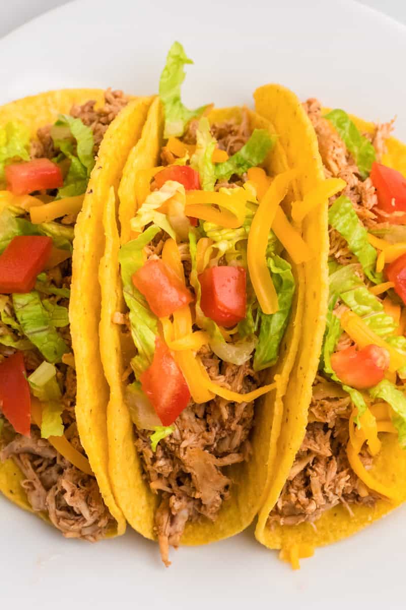 closeup of the Rotisserie Chicken Tacos.