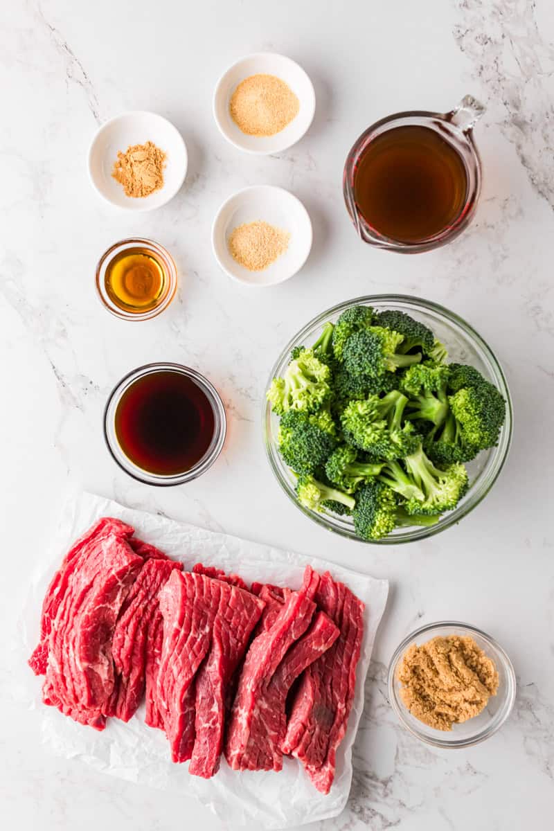 ingredients for the Beef and Broccoli.