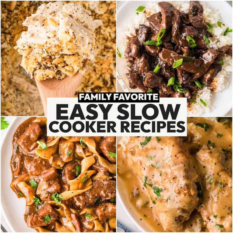 Easy Slow Cooker Recipes collage.