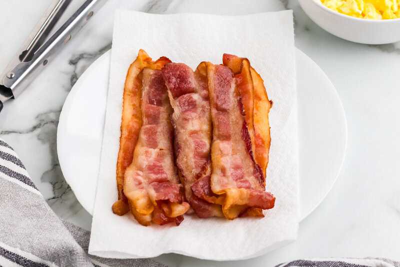 Oven Baked Bacon on a white plate.