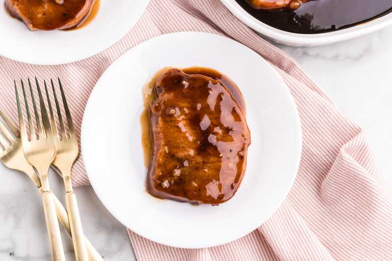 Teriyaki Pork Chops served on a white plate.