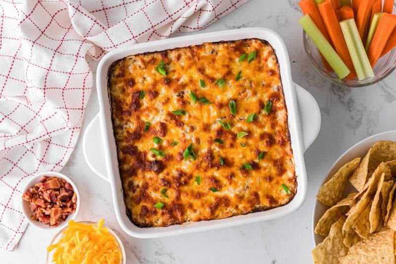 top-down view of the Crack Chicken Dip.
