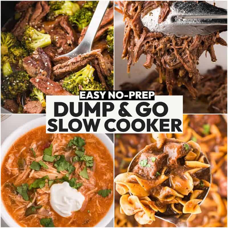 dump and go slow cooker meals collage.