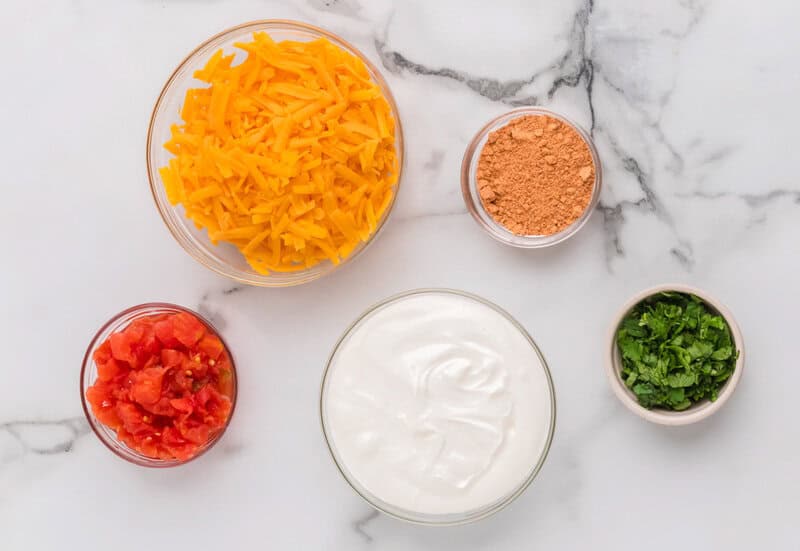 ingredients for the Fiesta Taco Dip.
