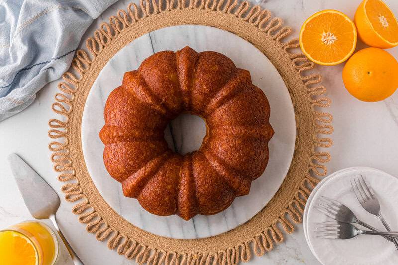 top-down view of the Orange Juice Cake.