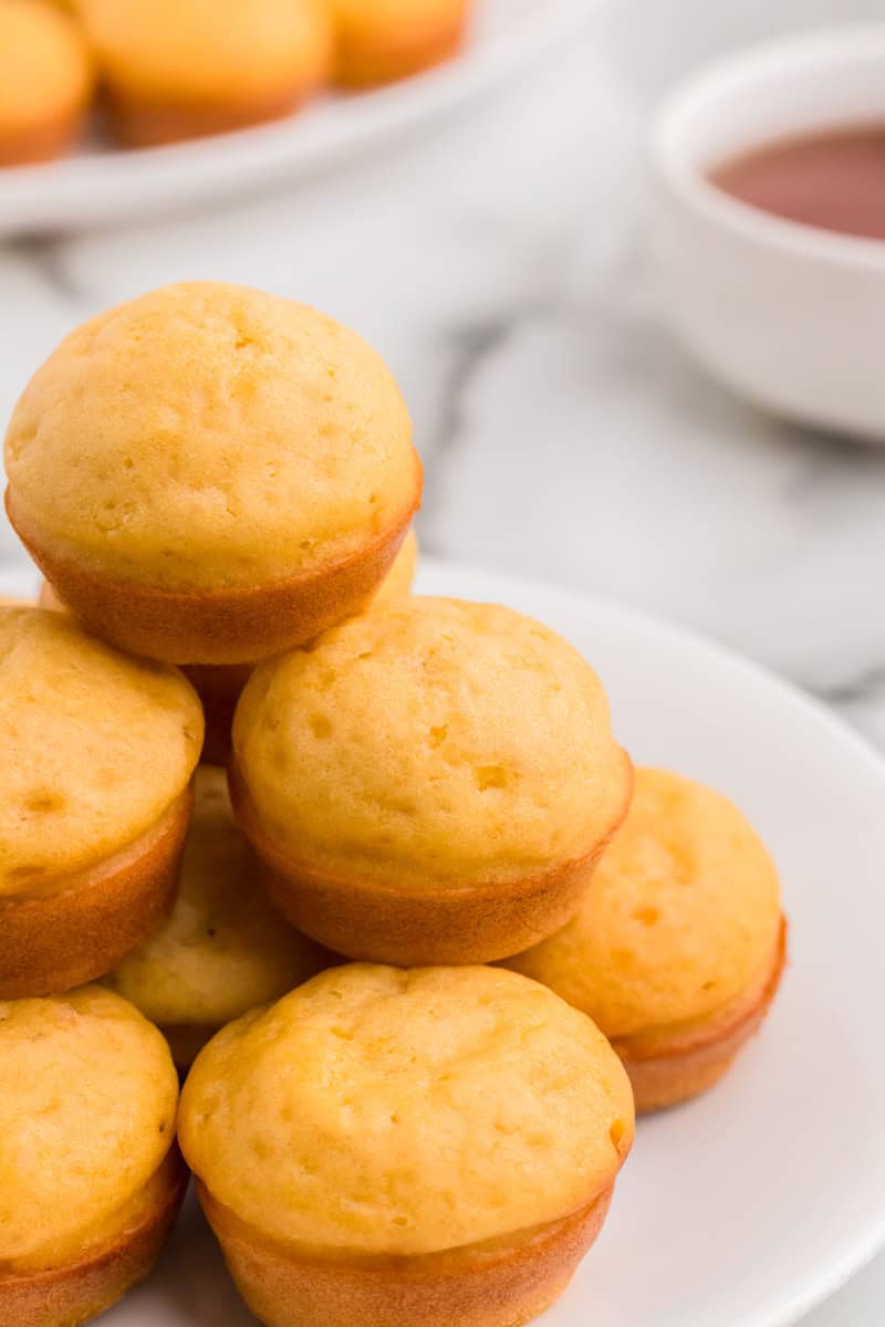 closeup stack of the Pancake Mini Muffins.