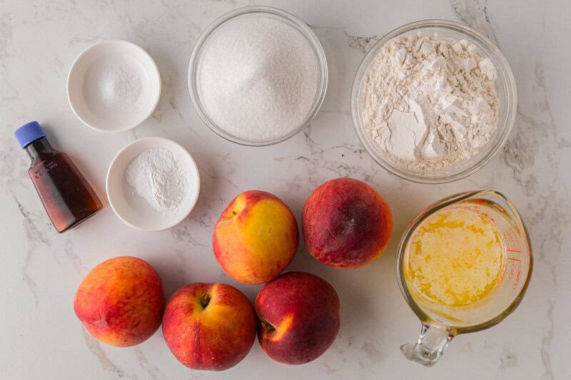ingredients for the Peach Cobbler.