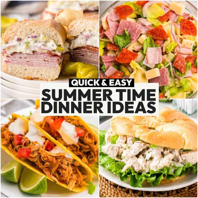 Summer Dinner Ideas collage.