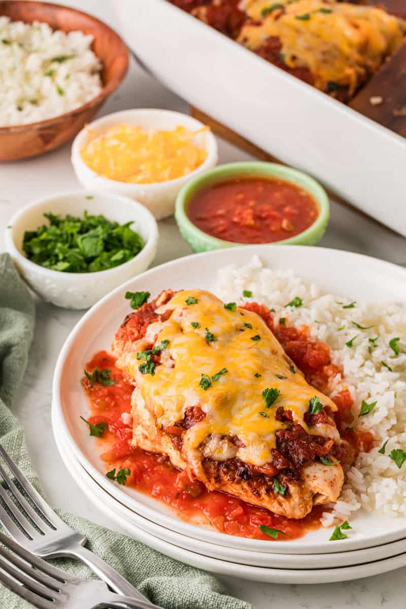 Salsa Chicken served with Cilantro Lime Rice.