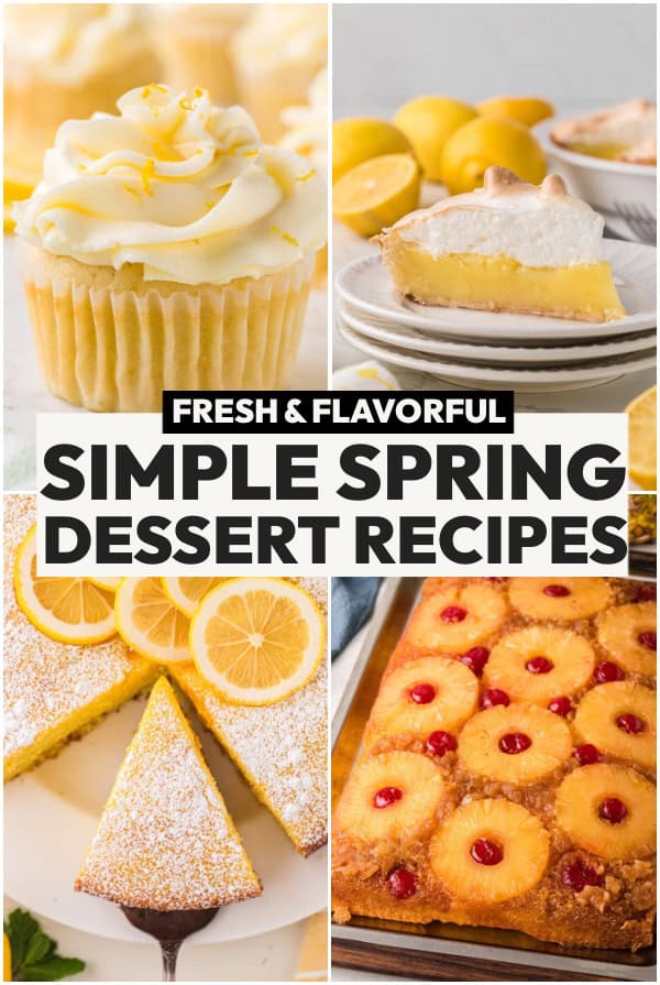 spring dessert recipe round up collage