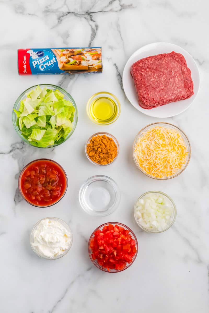 ingredients for the taco braid.