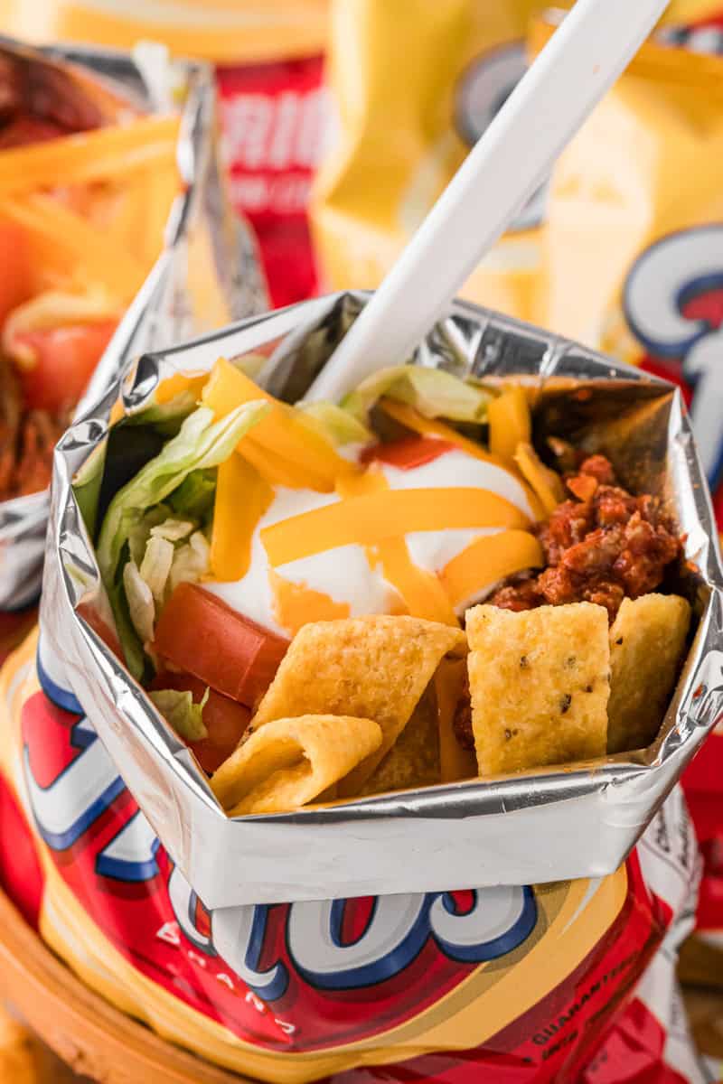 closeup of a bag of the Walking Tacos.