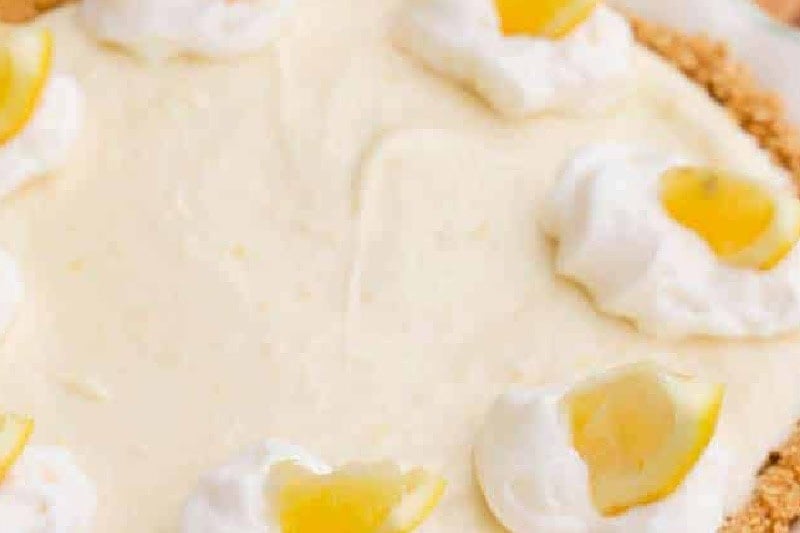 closeup of the No-Bake Lemon Pie.