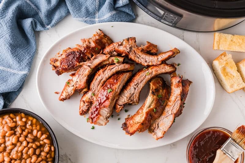 plate of the Crock Pot Ribs.