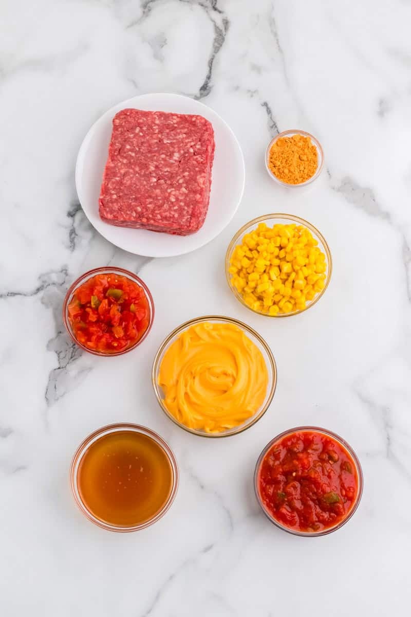 ingredients for the Cheesy taco Soup.