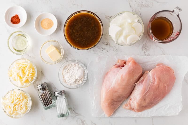 ingredients for the French Onion Chicken.
