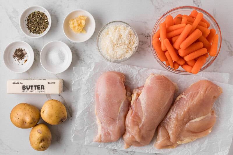 ingredients for the Slow Cooker Chicken and Potatoes.