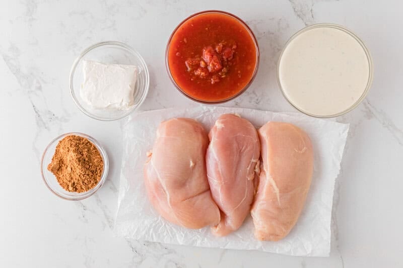 ingredients for the Queso Chicken.