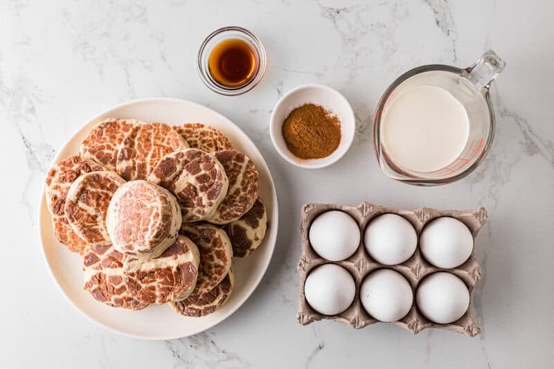 ingredients for the Cinnamon Roll Casserole.
