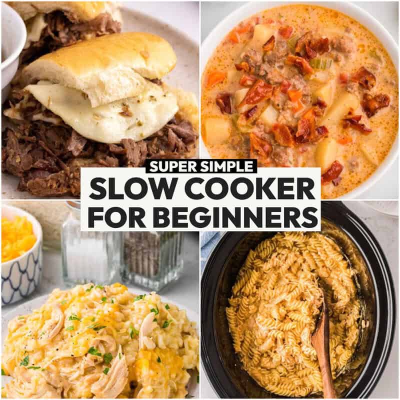 collage for four different Slow Cooker recipes.